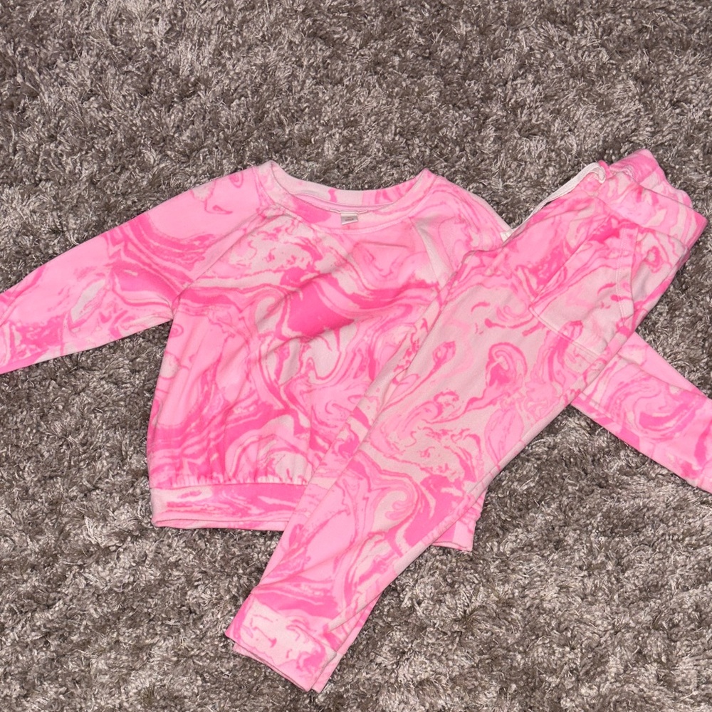 Pink Marble Print Sweatsuit